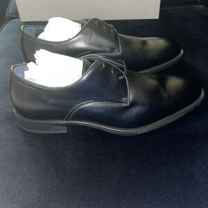 JM collection flinch black calf skin leather lace up oxford men’s dress shoes